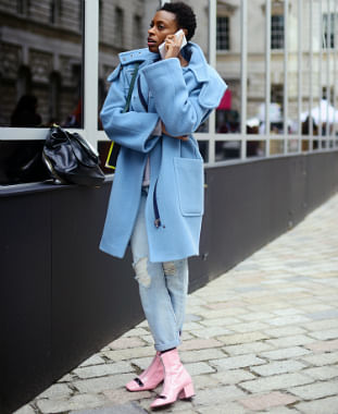 london fashion week street style BLUE 5
